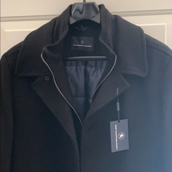 Hart Schaffner Marx Wool Blend Classic Fit Stand Collar Zip Bib Lined Car Coat - Picture 5 of 11